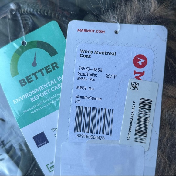 NWT Marmot Women’s Montreal 700 Fill Down Fur Lined Long Parka Nori Green - XS - Picture 11 of 11